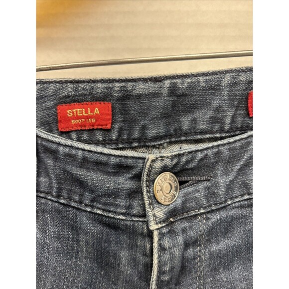 Express Stella Bootcut Jeans Women Sz 4 L Mid Rise Blue Stretch Dark Wash - Picture 5 of 12